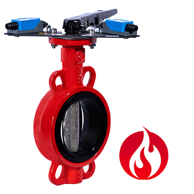 Затвор дисковый Ridval тип RVB 01 DN050 рукоятка,с УКП о/з.IP64 (красный) диск н/ж
