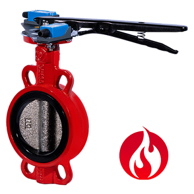 Затвор дисковый Ridval тип RVB 01 DN050 рукоятка,с УКП о/з.IP64 (красный) диск н/ж
